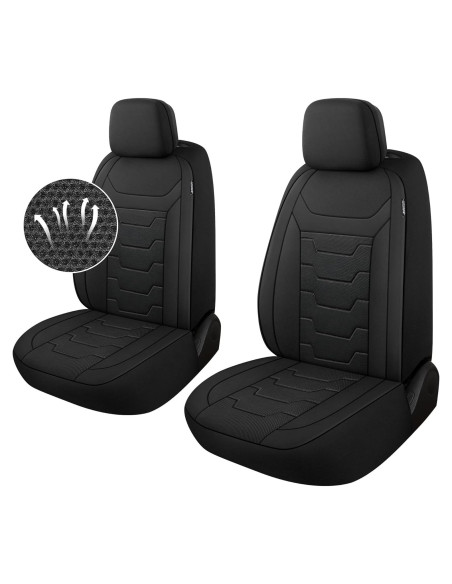 Funda de Asiento de Coche CAROMOP 2 Asientos Frontales Negra Funda de Asiento de Coche CAROMOP 2 Asientos Frontales Negra