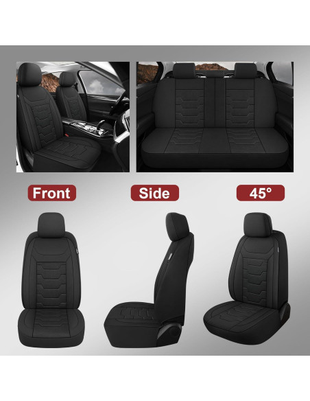 Funda de Asiento de Coche CAROMOP 2 Asientos Frontales Negra Funda de Asiento de Coche CAROMOP 2 Asientos Frontales Negra