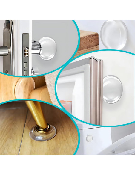 Protectores de Pared E FBOCK 6 Pcs Silicona Transparente 4cm Protectores de Pared E FBOCK 6 Pcs Silicona Transparente 4cm