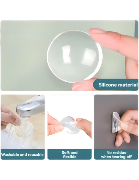 Protectores de Pared E FBOCK 6 Pcs Silicona Transparente 4cm Protectores de Pared E FBOCK 6 Pcs Silicona Transparente 4cm