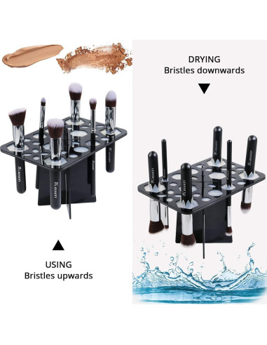 Soporte para Secado de Brochas BEAKEY 28 Agujeros Negro
