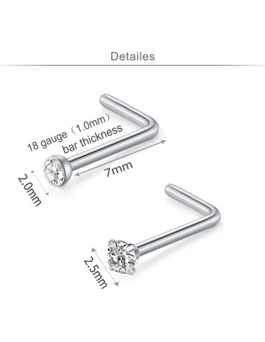 MODRSA 24pcs Aros Nasales Acero Quirúrgico 18g Hipoalergénico