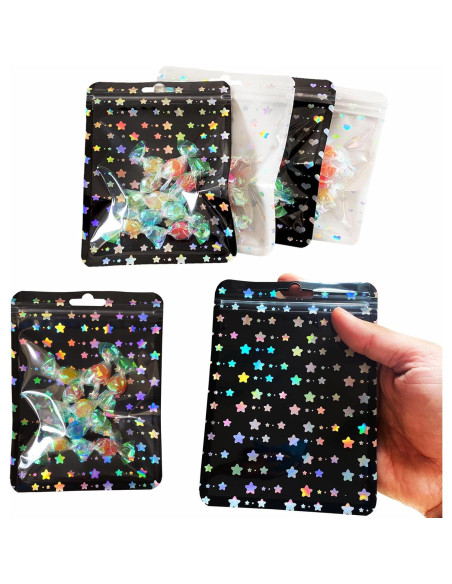 Paquete de 100 Bolsas Holográficas Reutilizables BOBECI 10x15 cm Paquete de 100 Bolsas Holográficas Reutilizables BOBECI 10x15 cm