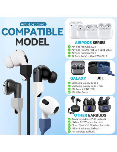 Paquete de 5 correas magnéticas Mooyavia para AirPods - Silicona