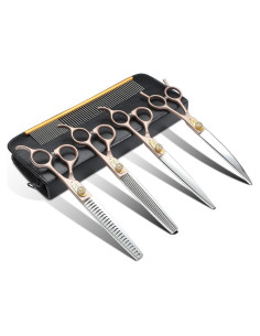 Kit de Tijeras para Perros JASON 6 en 1 Acero Inoxidable 19 cm