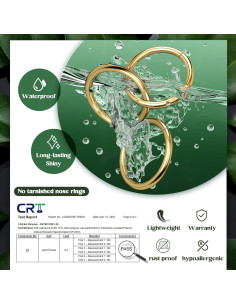 Aros Clicker 8Pcs 18G Acero Inoxidable Jstyle Dorado 2