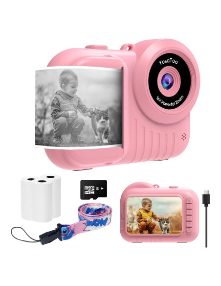 Cámara Instantánea YosaToo KC8 para Niños 3.5" Rosa Cámara Instantánea YosaToo KC8 para Niños 3.5" Rosa