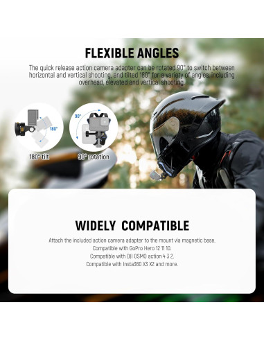 Soporte de Casco NEEWER GP19 para GoPro y DJI Osmo