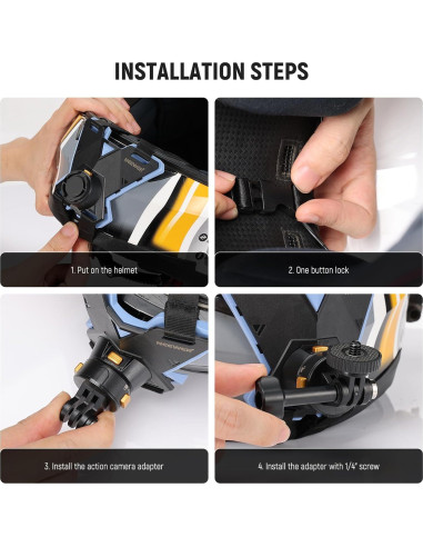 Soporte de Casco NEEWER GP19 para GoPro y DJI Osmo