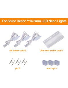 Cable de Alimentación LED Shine Decor 6FT para Neón 7x14.5mm - Paquete de 3 2