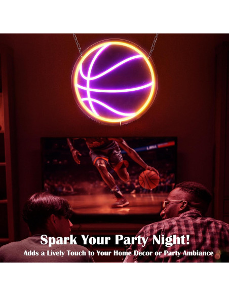 Luz de Neón Baloncesto LED Regulable 32x32 cm USB SunKite Luz de Neón Baloncesto LED Regulable 32x32 cm USB SunKite