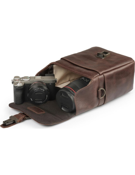 Bolsa de Mensajero de Cuero MegaGear MG1328 para Cámaras DSLR Bolsa de Mensajero de Cuero MegaGear MG1328 para Cámaras DSLR