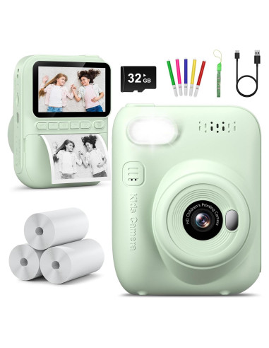 Cámara Instantánea para Niños HANGRUI Verde 3.0" HD