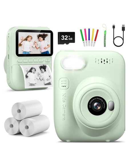 Cámara Instantánea para Niños HANGRUI Verde 3.0" HD Cámara Instantánea para Niños HANGRUI Verde 3.0" HD