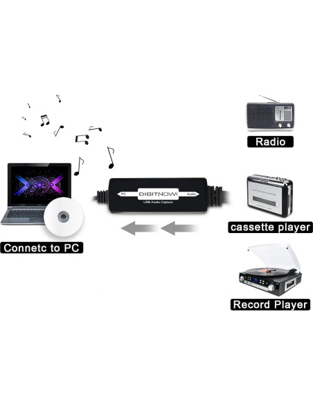 Tarjeta de Captura de Audio USB DIGITNOW BR605 para MP3 Tarjeta de Captura de Audio USB DIGITNOW BR605 para MP3