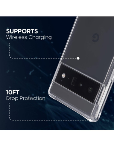 Funda y Protector de Pantalla Case-Mate Tough para Google Pixel 6 Pro - Transparente - Protección 3m