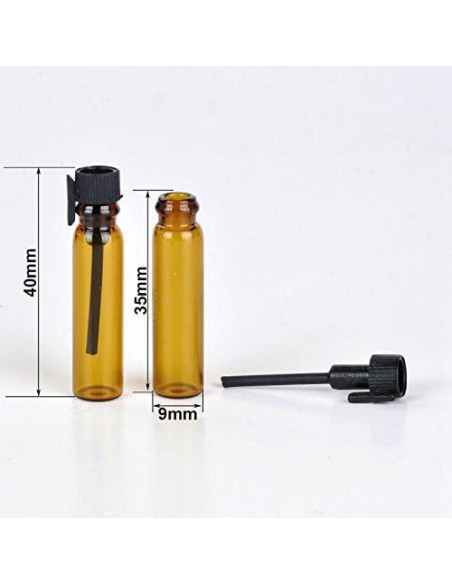 100 Botellas Mini Vacías de Vidrio Ámbar Enslz 1ml para Perfume 100 Botellas Mini Vacías de Vidrio Ámbar Enslz 1ml para Perfume
