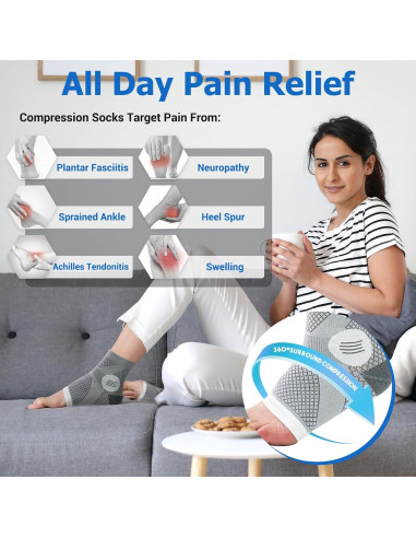 Calcetines de Compresión Sin Dedos Sagry para Neuropatía - Grande