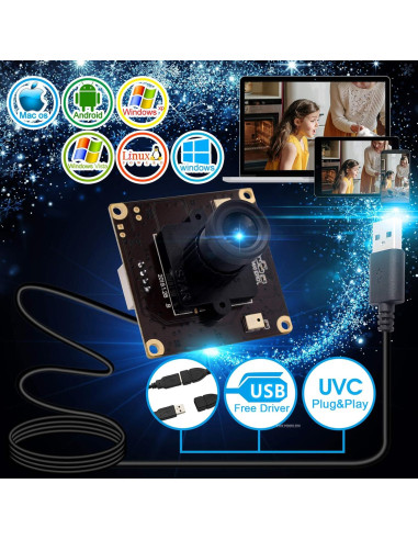Webcam 4K Hotpet con Lente de 3.6mm y Sensor Sony IMX317