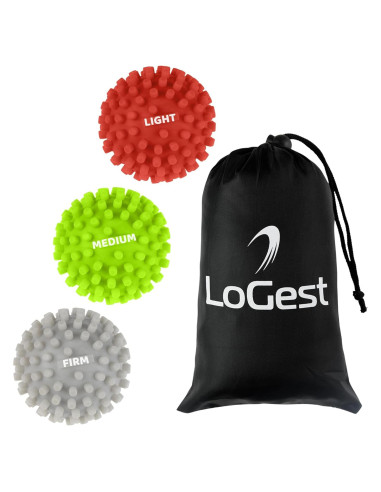 Conjunto de 3 Pelotas de Masaje Logest - Silicona para Pies y Espalda