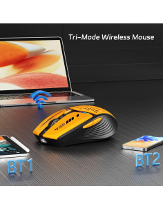 Ratón Inalámbrico Uciefy Bluetooth 5.0/5.1 Recargable USB-C Naranja 2