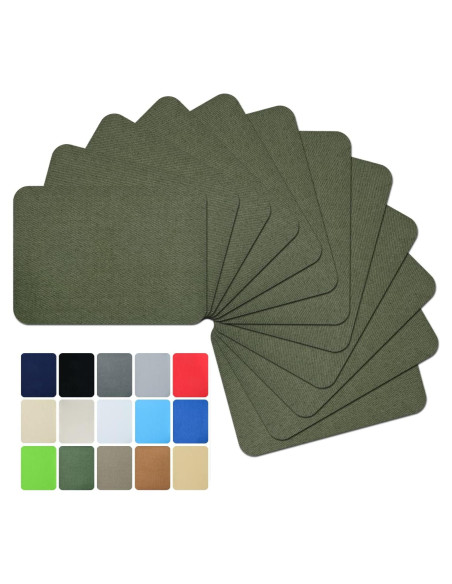 Parches Termoadhesivos Guokuai 12PCS Algodón Verde Militar 7.5x10.5cm Parches Termoadhesivos Guokuai 12PCS Algodón Verde Militar 7.5x10.5cm