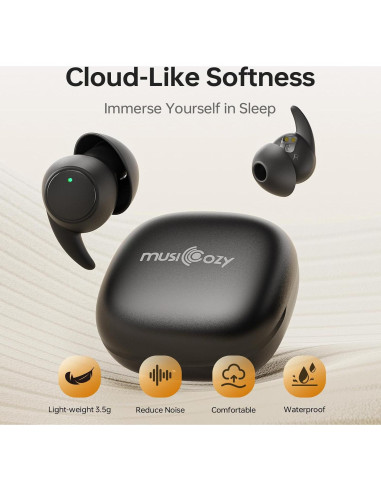 Auriculares Bluetooth MUSICOZY 5.3 Inalámbricos para Dormir IPX6
