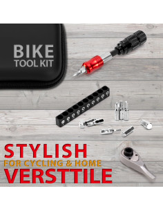 Kit de Herramientas EMERK para Bicicletas - 10 Piezas y Bolsa 2