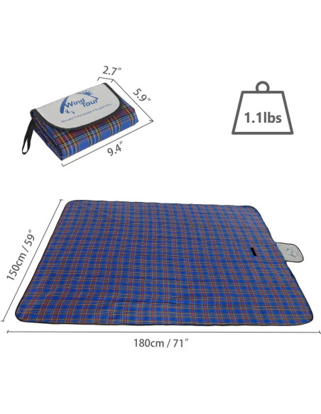 Manta de Picnic Impermeable Wind Tour 150x180 cm Azul Manta de Picnic Impermeable Wind Tour 150x180 cm Azul