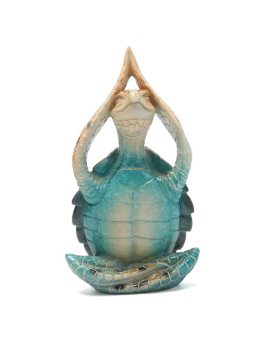 Estatua Decorativa Tortuga Marina Zen Yoga Azul 19.7cm