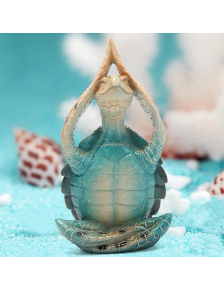 Estatua Decorativa Tortuga Marina Zen Yoga Azul 19.7cm Estatua Decorativa Tortuga Marina Zen Yoga Azul 19.7cm