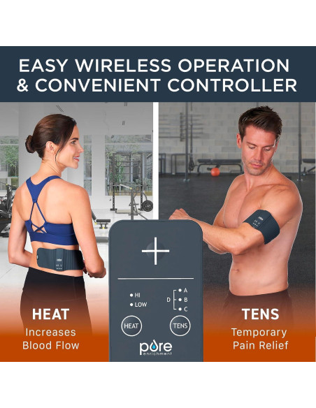 Terapia TENS Inalámbrica Pure Enrichment PurePulse Go con Calor Terapia TENS Inalámbrica Pure Enrichment PurePulse Go con Calor