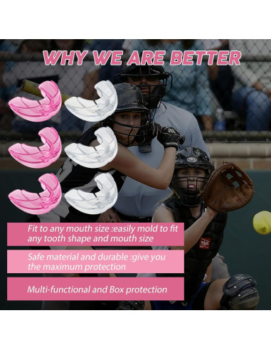 TOODOO 6 Protectores Bucales para Niños Fútbol Boxeo Rosa