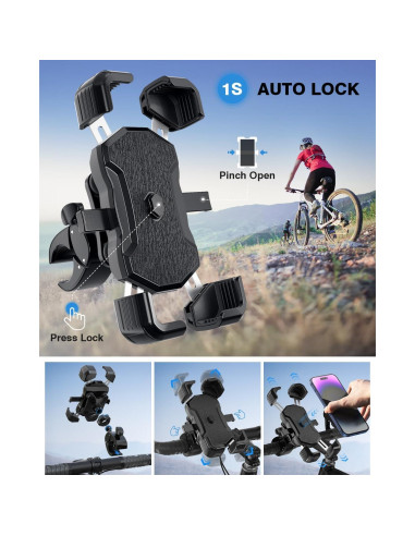 Soporte para Teléfono de Bicicleta Gmaii Antivibración 4-7"