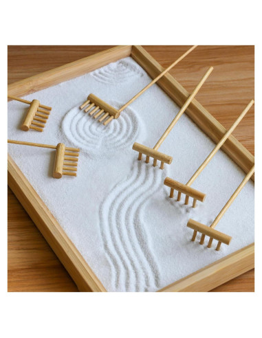Set de 6 Mini Rastrillos de Jardín Zen JJJ Arts - Alivio de Estrés
