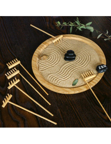Set de 6 Mini Rastrillos de Jardín Zen JJJ Arts - Alivio de Estrés