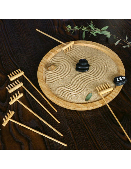 Set de 6 Mini Rastrillos de Jardín Zen JJJ Arts - Alivio de Estrés Set de 6 Mini Rastrillos de Jardín Zen JJJ Arts - Alivio de Estrés