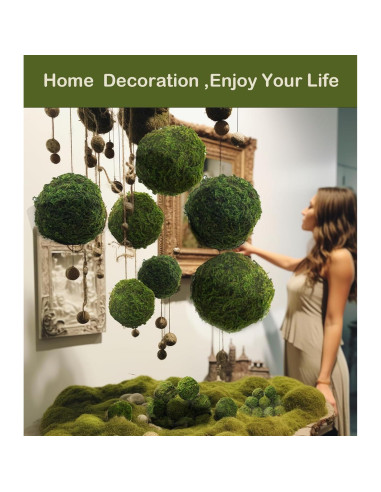 Bolas de Musgo Decorativas ZYAPA 21pcs Verde 7.1cm
