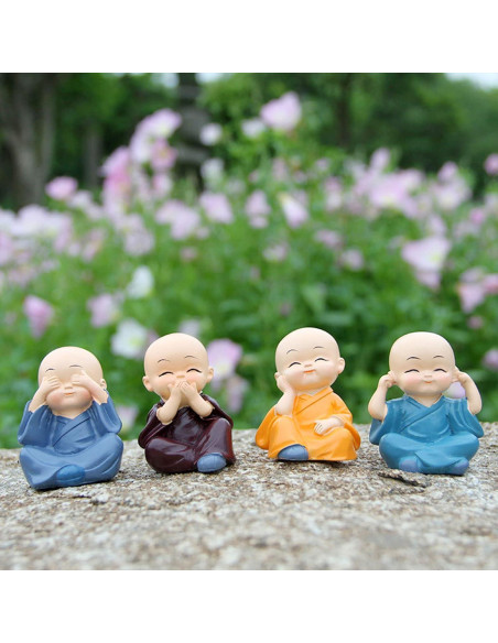 Estatuas de Monje Kung Fu 4PCS ZHOUQZSF 5.5cm Decoración Estatuas de Monje Kung Fu 4PCS ZHOUQZSF 5.5cm Decoración