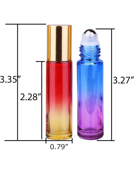 12 Botellas de Rodillo de Vidrio inice 10ml con Tapa Dorada 12 Botellas de Rodillo de Vidrio inice 10ml con Tapa Dorada