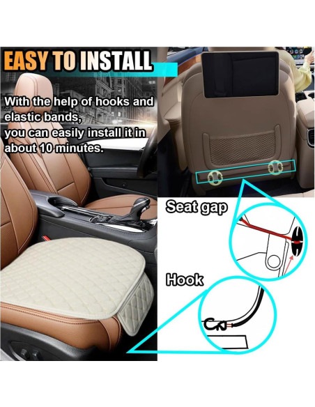 Funda de Asiento de Coche LAINLOY Beige Universal 49.8x49cm Funda de Asiento de Coche LAINLOY Beige Universal 49.8x49cm
