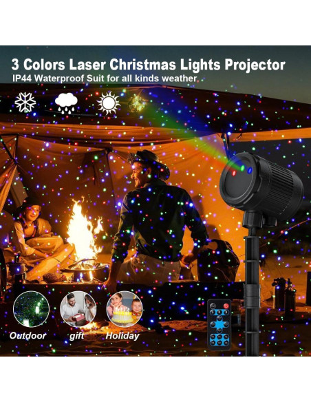 Proyector de Luces Láser VanSmaGo 3 Colores IP65 Exterior Proyector de Luces Láser VanSmaGo 3 Colores IP65 Exterior