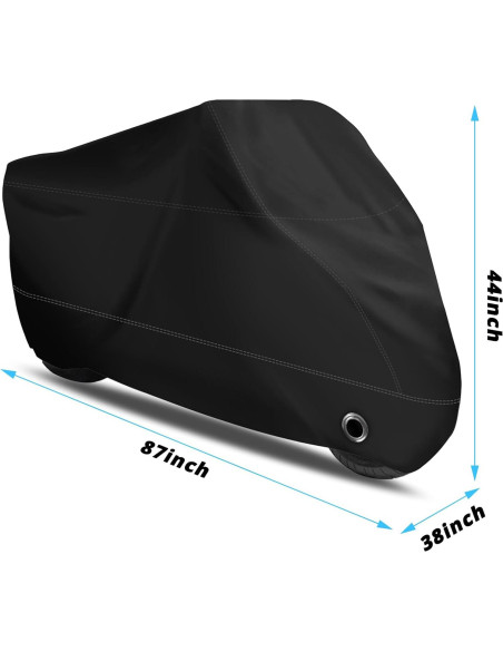 Cubierta de Motocicleta XYZCTEM Negra - Impermeable hasta 2.21m Cubierta de Motocicleta XYZCTEM Negra - Impermeable hasta 2.21m