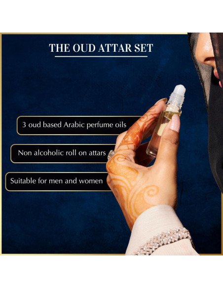 Set de Aceites de Perfume Dukhni Oud Attar 3x6ml Halal Vegano Set de Aceites de Perfume Dukhni Oud Attar 3x6ml Halal Vegano