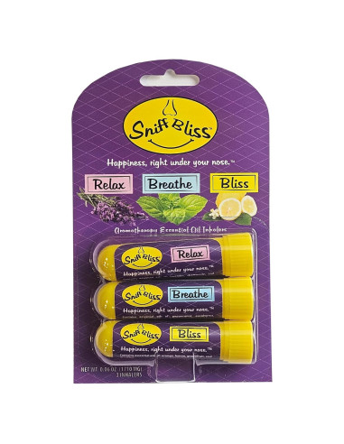 Inhaladores de Aromaterapia Nasal Sniff Bliss - 3 Paquetes