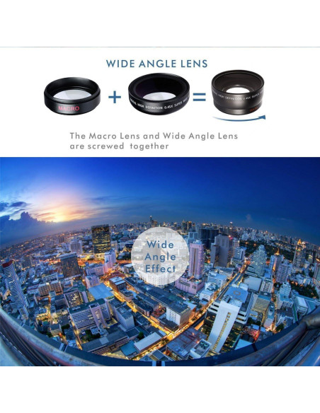 Kit de Lentes HD Profesional 2-en-1 TRONIXPRO para Smartphone Kit de Lentes HD Profesional 2-en-1 TRONIXPRO para Smartphone