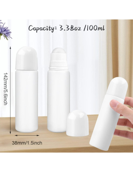 Paquete de 8 Botellas de Rodillo Cositina 100ml Plástico Blanco Paquete de 8 Botellas de Rodillo Cositina 100ml Plástico Blanco