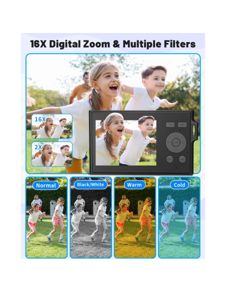 Cámara Digital Compacta FKATEEN DC03 48MP FHD 1080P Niños Cámara Digital Compacta FKATEEN DC03 48MP FHD 1080P Niños