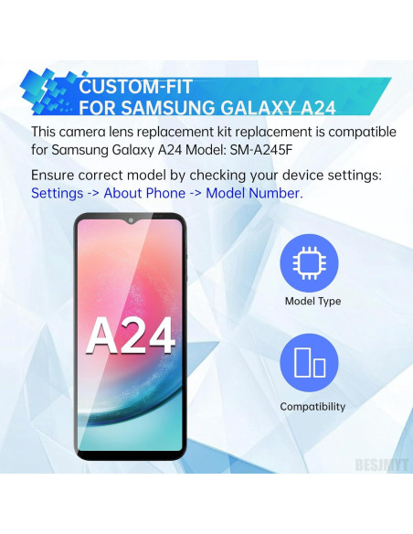 Reemplazo Lente de Cámara Samsung Galaxy A24 + Kit Herramientas Reemplazo Lente de Cámara Samsung Galaxy A24 + Kit Herramientas