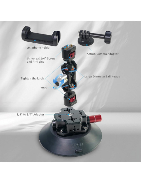 Soporte de Ventosa para Cámara y Teléfono FIFIELD 6" Soporte de Ventosa para Cámara y Teléfono FIFIELD 6"
